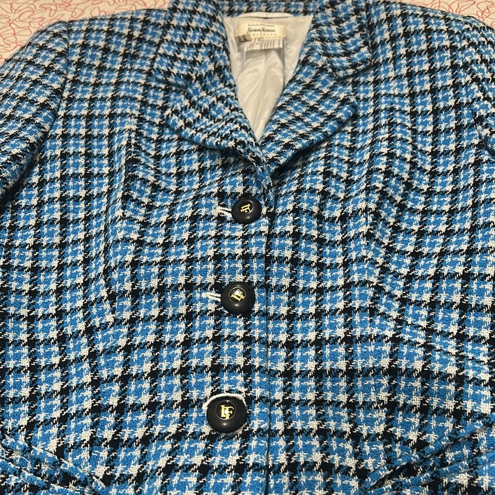 Louis Ferris Neiman Marcus Exclusive Plaid 3 Button Suit Jacket - Picture 3 of 9